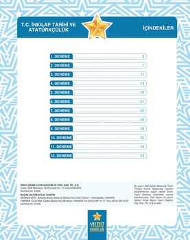  Yıldız Sorular 8. Sınıf LGS T.C. İnkılap Tarihi ve Atatürkçülük 12 Deneme