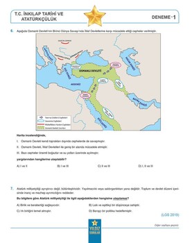  Yıldız Sorular 8. Sınıf LGS T.C. İnkılap Tarihi ve Atatürkçülük 12 Deneme
