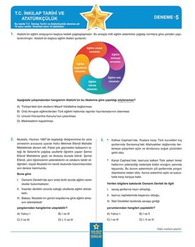  Yıldız Sorular 8. Sınıf LGS T.C. İnkılap Tarihi ve Atatürkçülük 12 Deneme