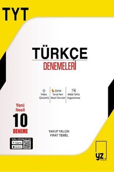  YZ Yayınları TYT Türkçe 10 Deneme