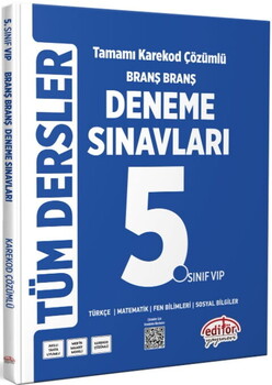  Editör Yayınları 5. Sınıf Tüm Dersler Branş Branş Tamamı Çözümlü Deneme Sınavları