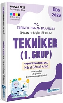  GYSAkademi Yayınları 2026 ÜDS T.C. Tarım ve Orman Bakanlığı Tekniker 1. Grup Yapay Zeka Destekli Hibrit Kitap