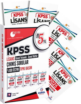  Kurul Yayıncılık KPSS Lisans Genel Kültür Genel Yetenek Son 5 Yıl Tıpkı Basım Çıkmış Sorular