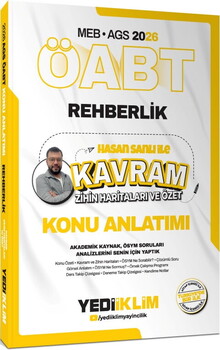 Yediiklim Yayınları 2026 MEB AGS ÖABT Hasan Sanlı İle Rehberlik Kavram Zihin Haritaları Ve Özet Konu Anlatımı