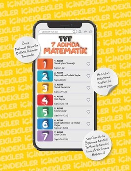  Yediiklim TYT 7 Adımda Temel Matematik Video Konu Anlatımlı Video Çözümlü Soru Bankası 1 Kitap