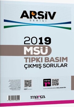  Marka Yayınları 2019 MSÜ Tıpkı Basım Çıkmış Sorular