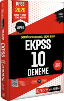  Pegem Yayınları 2026 E KPSS Lisans Engelli Kamu Personeli Seçme Sınavı Tamamı Çözümlü 10 Deneme