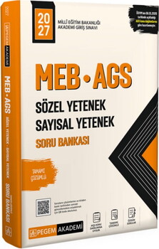  Pegem Yayınları 2027 MEB AGS Sözel Yetenek Sayısal Yetenek Soru Bankası