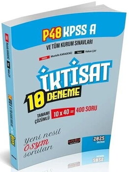  Savaş Yayınları 2025 KPSS A Grubu P48 İktisat 10 Deneme Çözümlü