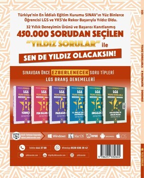  Yıldız Sorular 8. Sınıf LGS Matematik 8 Deneme
