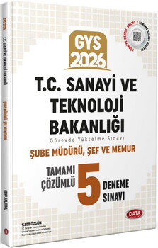  Data Yayınları 2026 GYS T.C. Sanayi Ve Teknoloji Bakanlığı Şube Müdürü Şef Tamamı Çözümlü 5 Deneme