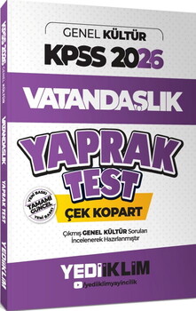 Yediiklim  2026 KPSS Genel Kültür Vatandaşlık Çek Kopart Yaprak Test