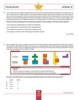  Yıldız Sorular 8. Sınıf LGS Fen Bilimleri 8 Deneme