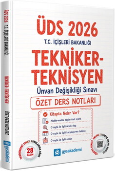  GYSAkademi 2026 T.C. İçişleri Bakanlığı Tekniker Teknisyen ÜDS Özet Ders Notları