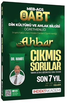 İndeks Akademi ÖABT MEB AGS Din Kültürü ve Ahlak Bilgisi Ahbar Çıkmış Sorular Son 7 Yıl