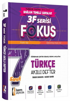 İsem Yayınları 7. Sınıf Türkçe 3F Fokus Akıllı Defter