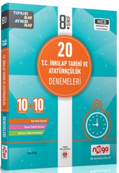  Nego Yayınları 8. Sınıf T.C. İnkılap Tarihi ve Atatürkçülük 20 Deneme