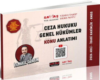  Savaş Yayınları 2026 Ceza Hukuku Genel Hükümler Konu Anlatımı