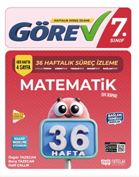Nitelik Yayınları 7. Sınıf Görev Matematik 36 Haftalık Süreç İzleme Kitabı