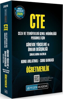  Pegem Yayınları 2026 GYS CTE Adalet Bakanlığı Ceza ve Tevkifevleri Genel Müdürlüğü Öğretmenlik Konu Anlatımlı Soru Bankası