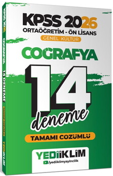 Yediiklim  2026 KPSS Ortaöğretim Ön Lisans Genel Kültür Coğrafya Tamamı Çözümlü 14 Deneme