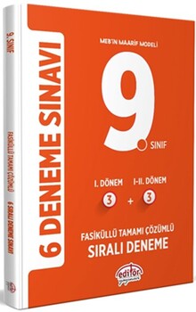  Editör Yayınları 9. Sınıf 6 Deneme Sınavı Tamamı Çözümlü