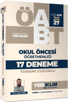 Yediiklim 2027 MEB AGS ÖABT Okul Öncesi Öğretmenliği Tamamı Çözümlü 17 Deneme