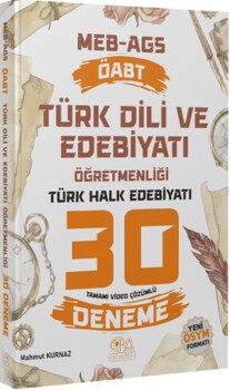  CBA Yayınları ÖABT MEB AGS Türk Dili ve Edebiyatı Öğretmenliği Türk Halk Edebiyatı 30 Deneme