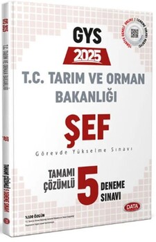  Data Yayınları 2025 GYS Tarım ve Orman Bakanlığı Şef Tamamı Çözümlü 5 Deneme Sınavı