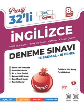  Nartest Yayınları 8. Sınıf Prestij İngilizce 32 Deneme