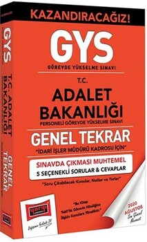  Yargı Yayınları GYS Adalet Bakanlığı İdari İşler Müdürü Kadrosu İçin Genel Tekrar Kitabı
