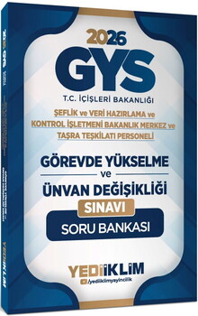 Yediiklim 2026 GYS T.C. İçişleri Bakanlığı Görevde Yükselme ve Ünvan Değişikliği Sınavı Soru Bankası