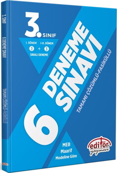  Editör Yayınları 3. Sınıf Fasiküllü Tamamı Çözümlü 6 Deneme Sınavı