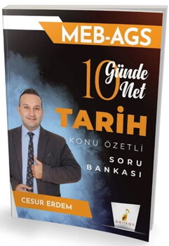  Pelikan Yayınları MEB AGS 10 Günde 10 Net Tarih Konu Özetli Soru Bankası