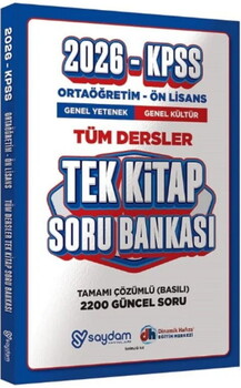 Saydam Yayınları 2026 KPSS Lise Ortaöğretim Ön Lisans Soru Bankası Tek Kitap Çözümlü