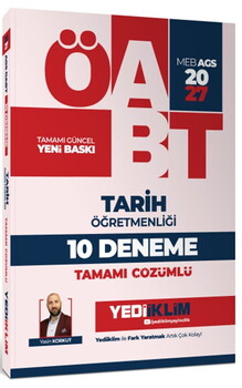 Yediiklim Yayınları 2027 MEB AGS ÖABT  Tarih Öğretmenliği Tamamı Çözümlü 10 Deneme
