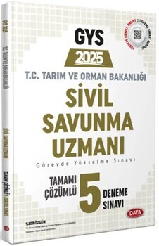  Data Yayınları 2025 GYS Tarım ve Orman Bakanlığı Sivil Savunma Tamamı Çözümlü 5 Deneme Sınavı
