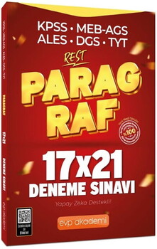 EVP Akademi KPSS MEB AGS ALES DGS TYT Paragraf REST 17x21 Deneme