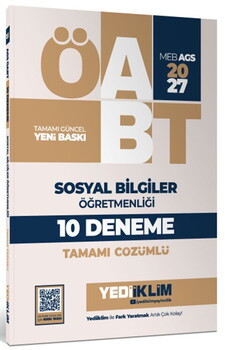 Yediiklim Yayınları 2027 MEB AGS ÖABT Sosyal Bilgiler Öğretmenliği Tamamı Çözümlü 10 Deneme