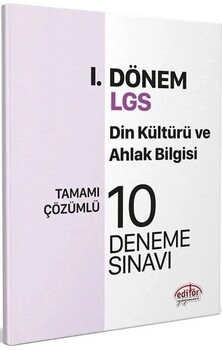  Editör Yayınları 8. Sınıf LGS Din Kültürü ve Ahlak Bilgisi 1. Dönem 10 Deneme