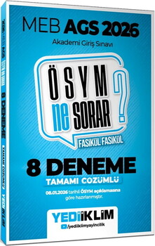  Yediiklim Yayınları 2026 MEB AGS ÖSYM Ne Sorar Tamamı Çözümlü 8 Fasikül Deneme Sınavı