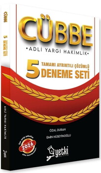  Yetki Yayınları 2026 Cübbe Adli Hakimlik Çözümlü 5 Deneme Seti