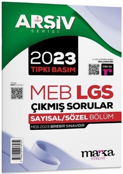  Marka Yayınları 8. Sınıf Arşiv Serisi LGS 2023 Çıkmış Sorular Çözümlü Tıpkı Basım