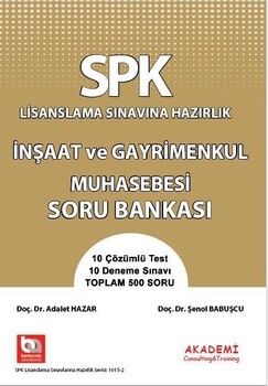  Akademi Eğitim SPK İnşaat ve Gayrimenkul Muhasebesi Soru Bankası