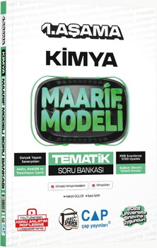  Çap Yayınları Üniversiteye Hazırlık Kimya Ders Platosu Maarif Modeli Tematik Soru Bankası 1. Aşama