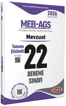  Data Yayınları 2026 MEB AGS Mevzuat Tamamı Çözümlü 22 Deneme