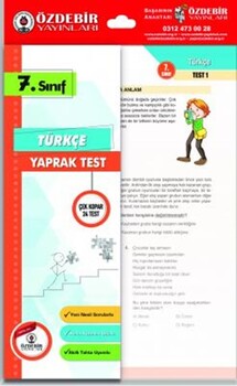  Özdebir Yayınları 7. Sınıf Türkçe Yaprak Test