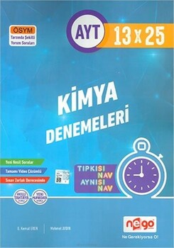  Nego Yayınları AYT Kimya Tamamı Video Çözümlü 13x25 Branş Deneme