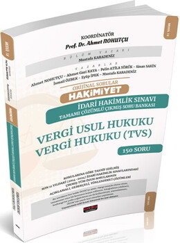  Savaş Yayınları Orijinal Sorular HAKİMİYET İdari Hakimlik Sınavı Vergi Usul Hukuku VH TVS Çıkmış Soru Bankası