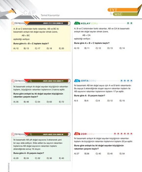  Çap Yayınları TYT MSÜ Matematik Ders Platosu Son 5 Yıl İkiz Çıkmış Sorular